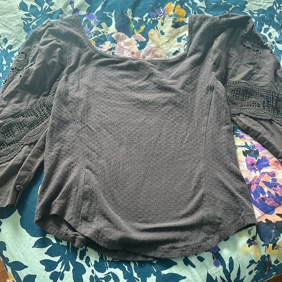 Free People Eyelet Long Sleeve Top - Picture 3 of 3